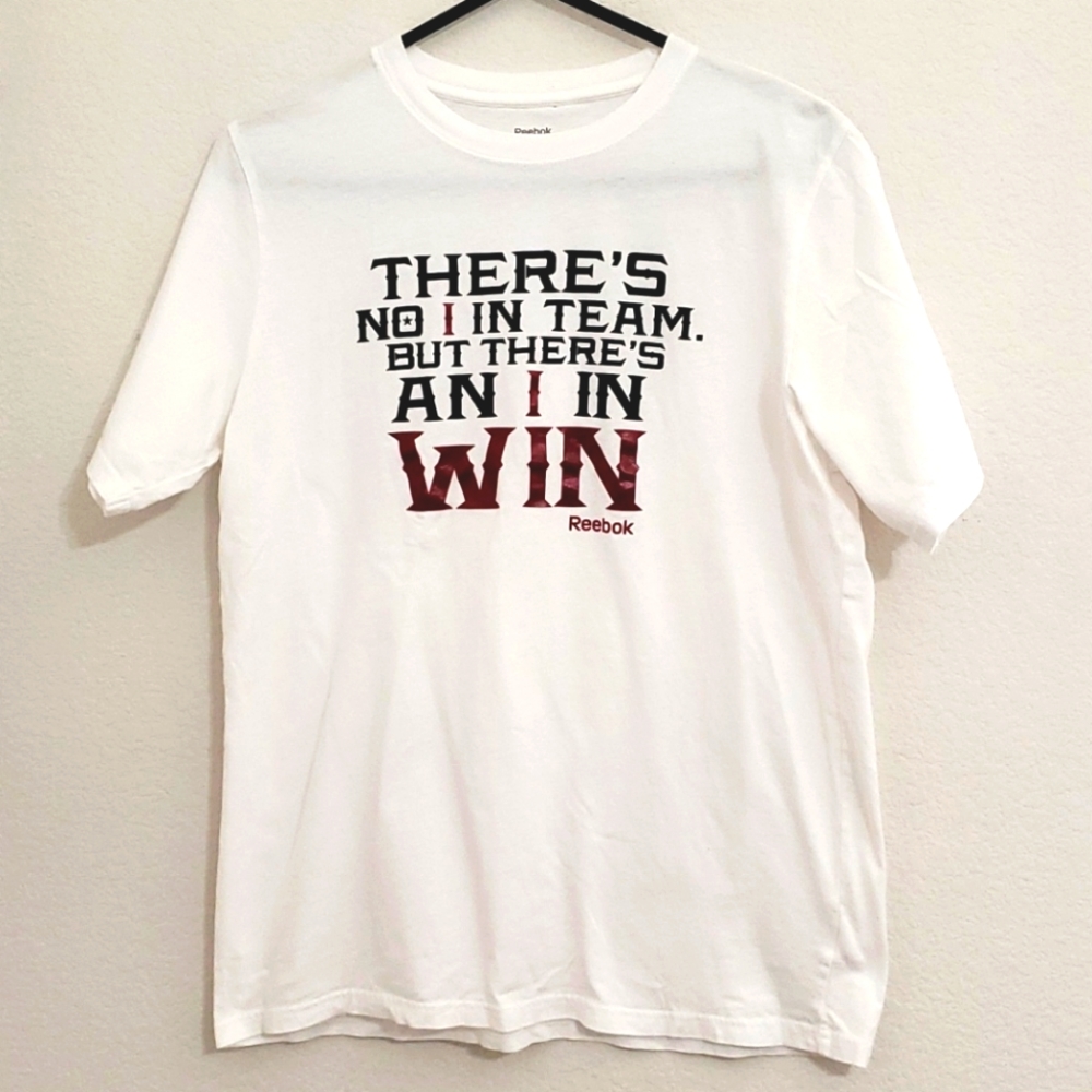 REEBOK UNISEX motivational graphic tee sz.XL team work Inspo